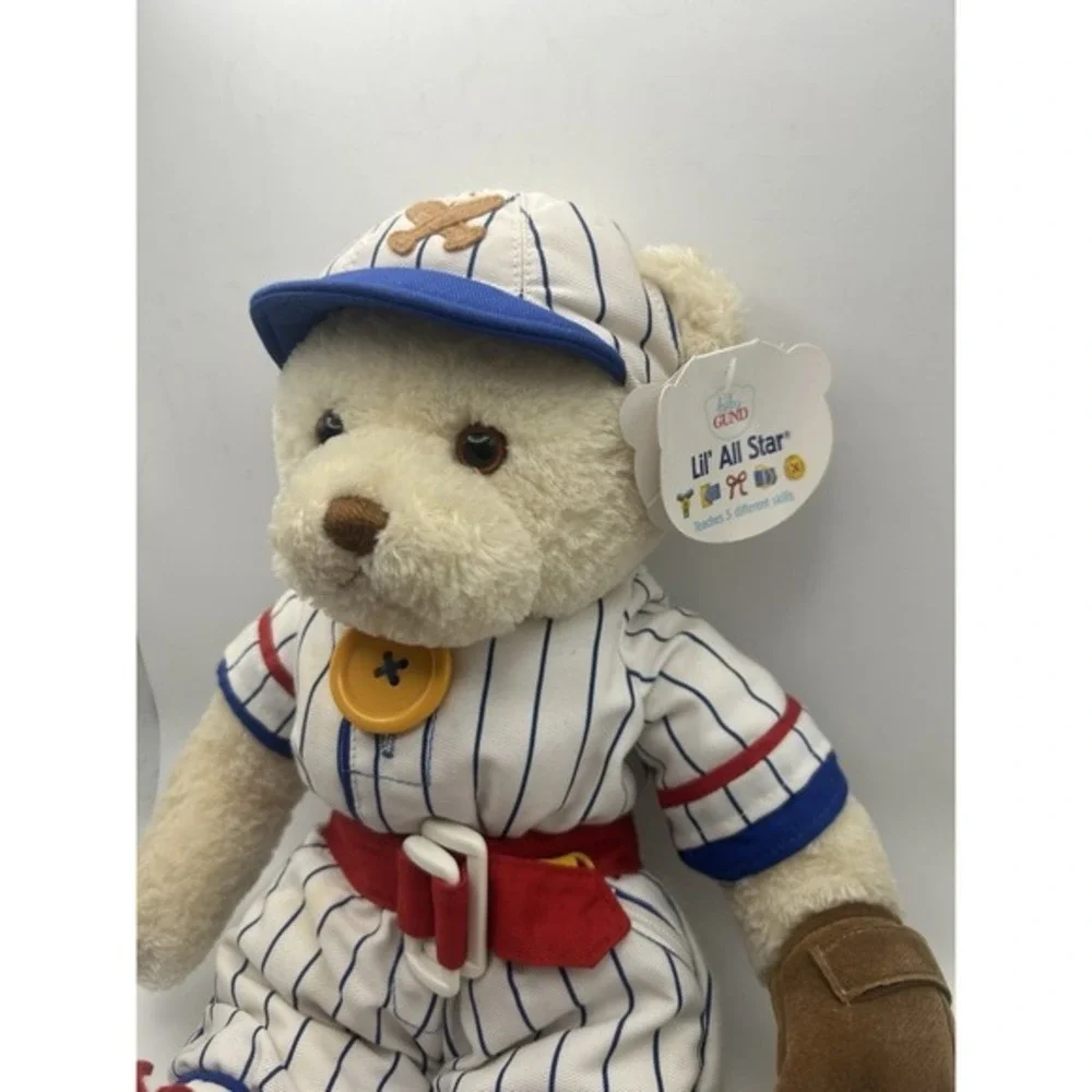 Baby Gund My First Teddy Baseball Teach ME White Lil All Star‎